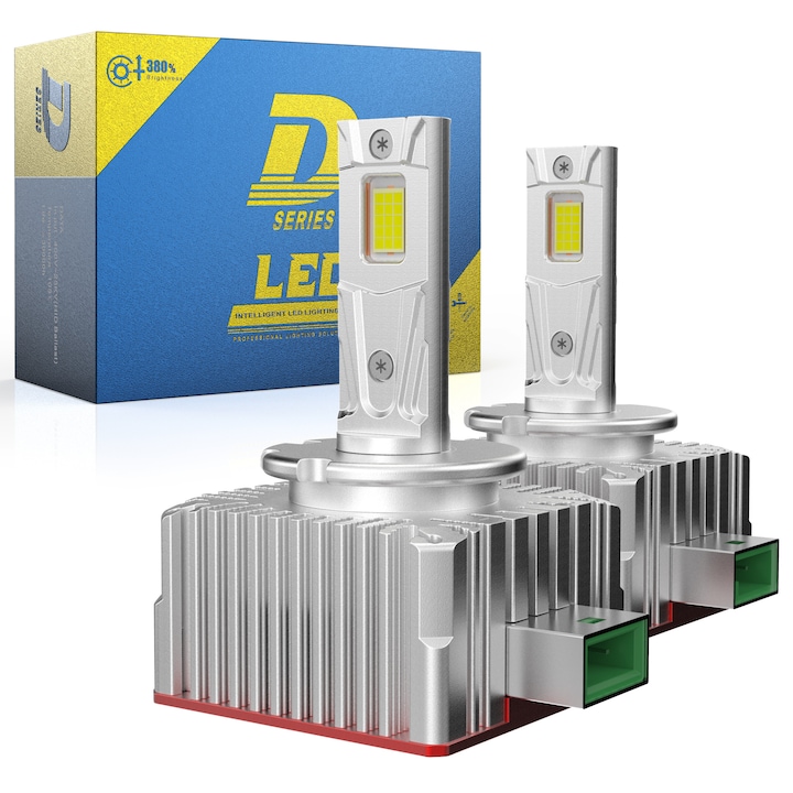 Név: 2 db-os szett, prémium D3S HID-LED átalakító izzók, D3S LED fényszórók, Plug and Play, 20000LM, 6500K hideg fehér, Canbus hibamentes, réz mag, alumínium hűtőborda ventilátorral, fényszórók, prémium tartós 50000 óra