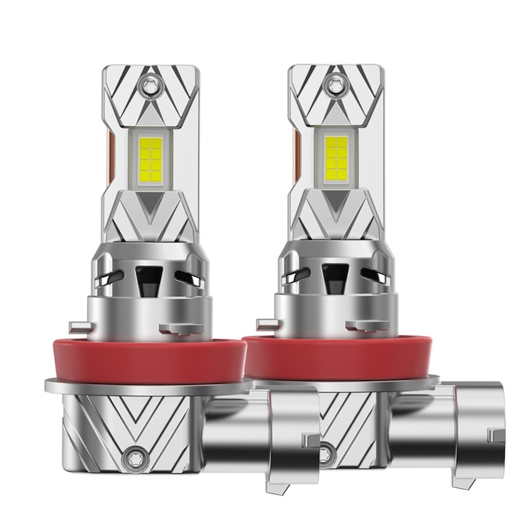 2 darabos készlet, H8 H9 H11 LED izzók, 12V 6000K LED ködlámpák, Mini méret 1:1 Plug and Play, Canbus hibamentes, Teljesen alumínium, 20000LM szuper fényerejű fényszórók, Tartós 50000 óra, IP68