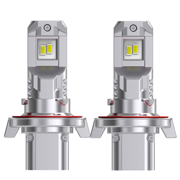 Autó LED izzók, H13, P26.4T 9008 12V Közvetlen csere távolsági és tompított fényszórókhoz, Plug and Play LED fényszórók, 1:1 kompakt méret, 20000LM, 6000K fehér, tartós 50000 óra, alumínium, 2 db-os készlet