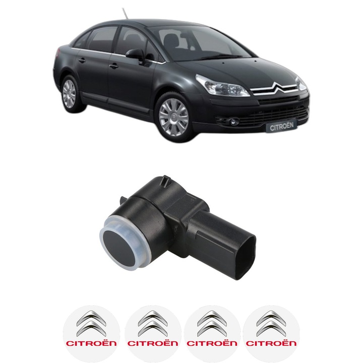 Senzor parcare CITROEN C4 I Saloon din 2006-2014, pentru bara Fata Spate, 4 Stickere auto CITROEN