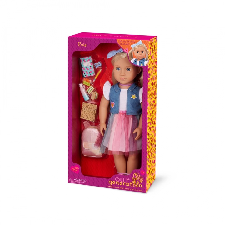 Papusa, Battat, Our Generation, Evie cu accesorii, 46 cm