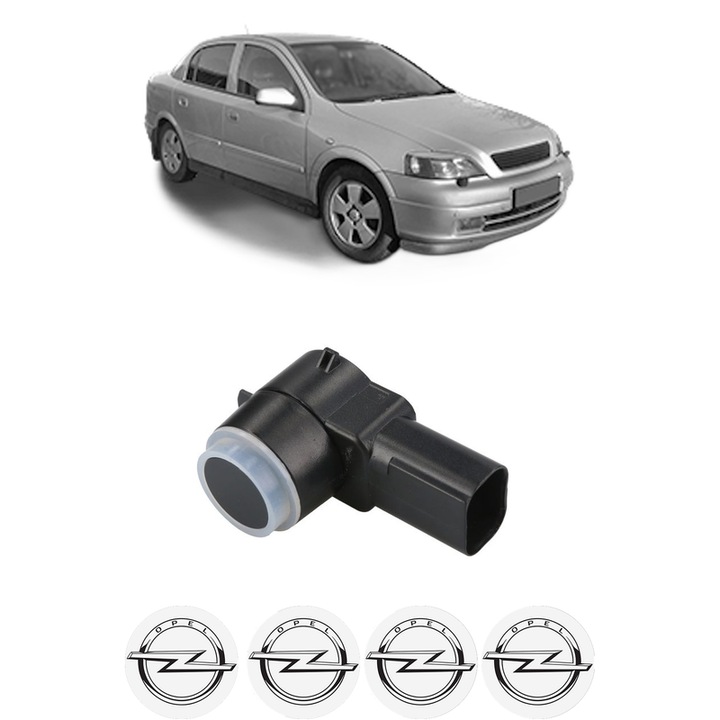 Senzor parcare OPEL ASTRA G CLASSIC Saloon (T98) din 2004-2009, pentru bara Fata Spate, 4 Stickere auto OPEL