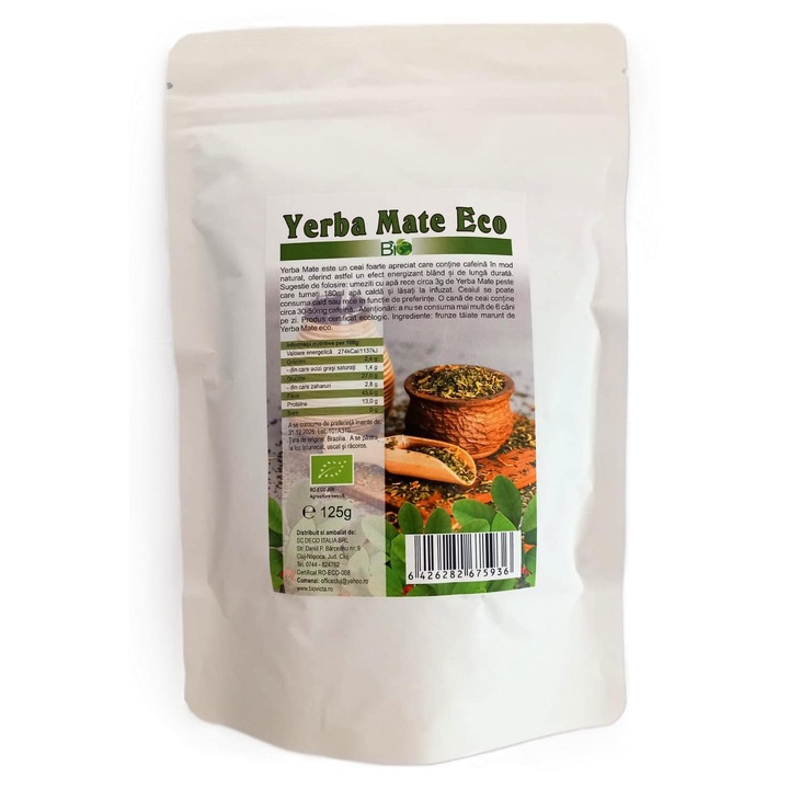 Ceai Yerba Mate Eco Deco Italia, 125g, pentru ceainic