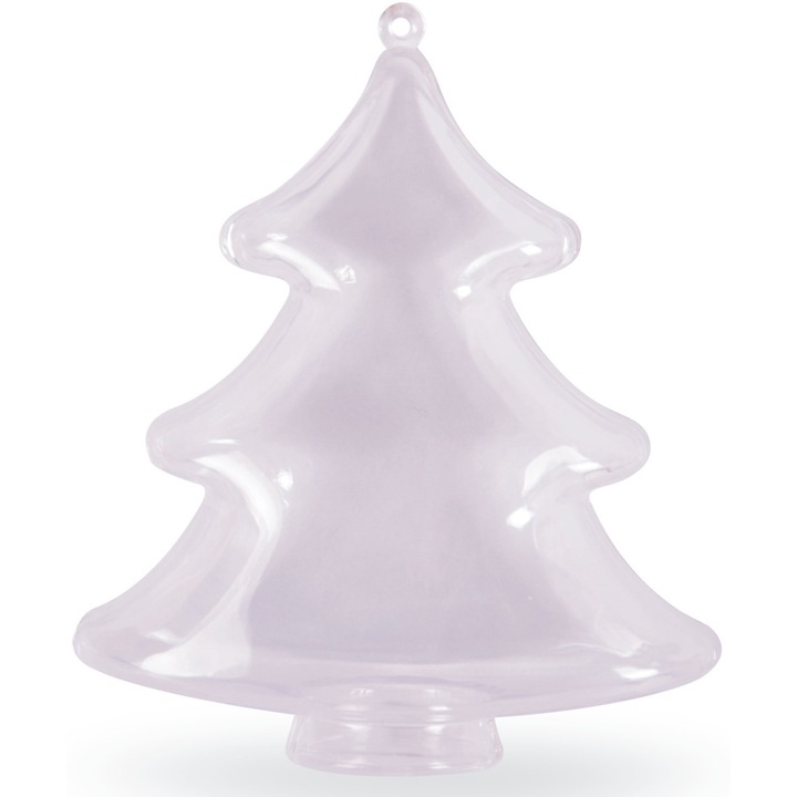 Bomba deschisa Craciun, ARPEX, 10 cm, transparenta, set 1 buc.