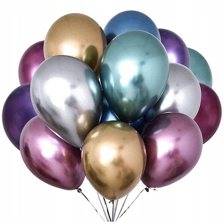 Baloane metalice PartyPro, 14 inch, set 10 bucati, multicolor