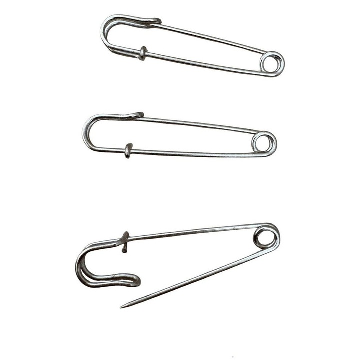 Ace siguranta ornament 38mm, argintii, set 3 bucati