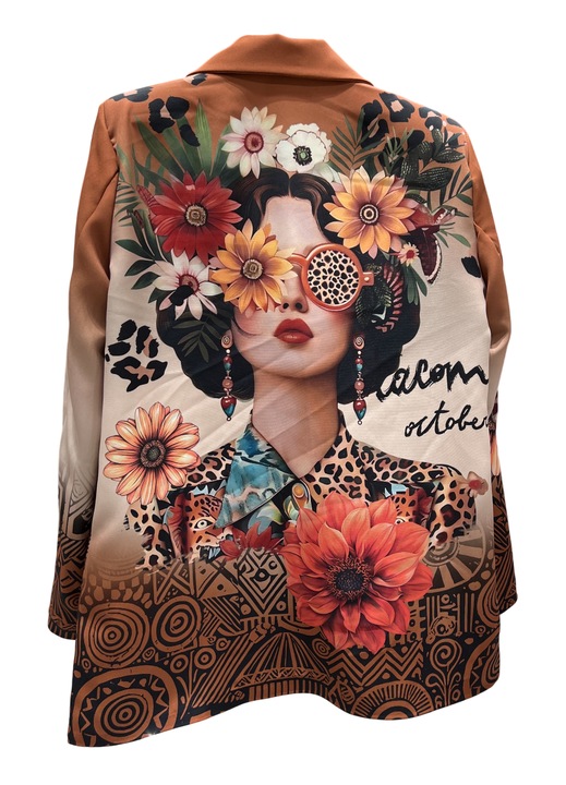 Sacou boho fashion portret femeie floral, S/M