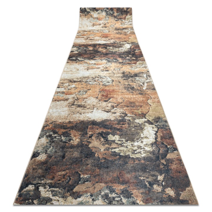 Traversa Dywany Łuszczów Lotus Abstract 52910, anti-alunecare, lavabil, bej, 120x700 cm