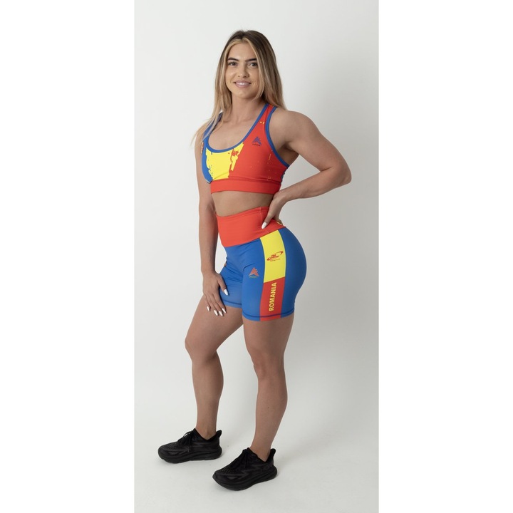 Къси клинове за жени Румънска федерация по културизъм и фитнес, многоцветен, Многоцветен