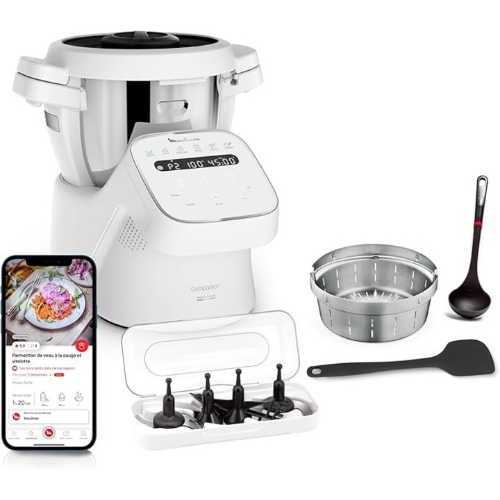 Robot de bucătărie Moulinex Companion, 14 funcții, inox, 3L, 1550W, pentru până la 10 persoane