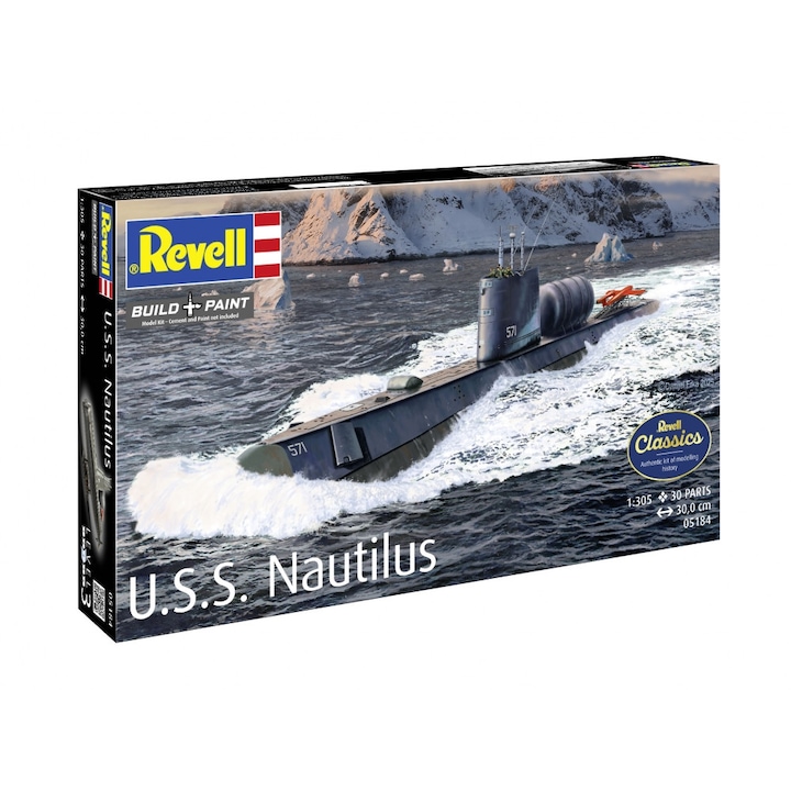 Macheta de asamblare, Revell, Submarin nuclear U.S.S. Nautilus, 30 de piese