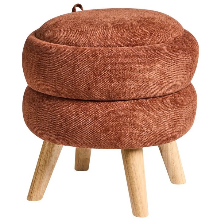 Tárolós puff Hawley Zseníliaszövet Aranybarna 40 cm