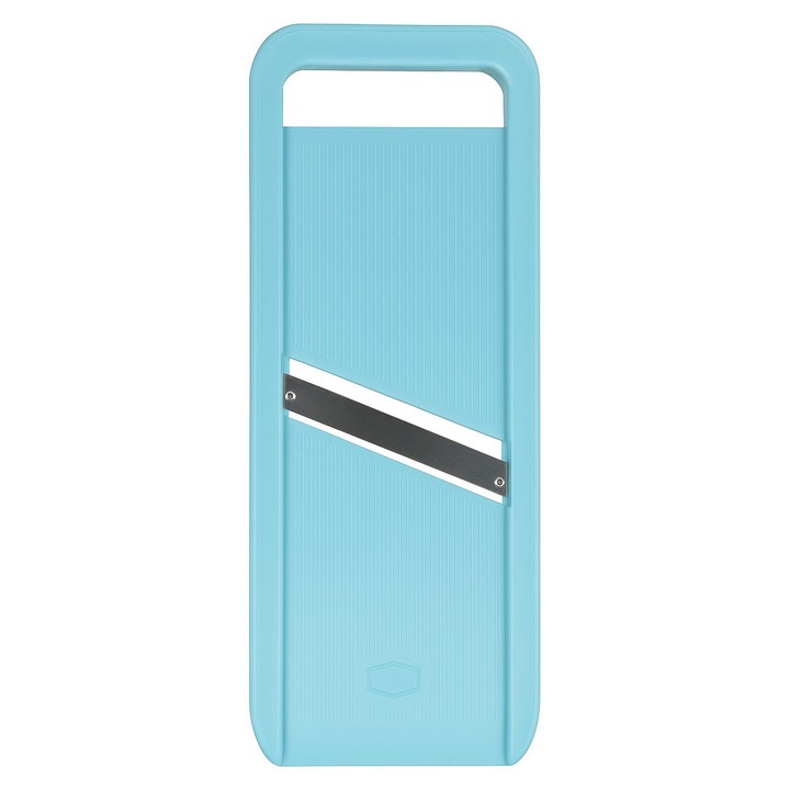 Мандолина за рязане на зеленчуци и плодове, с острие от неръждаема стомана, устойчива пластмаса, синя