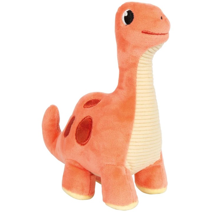 Плюшена играчка за бебета и деца, мека, безопасен материал, динозавър, оранжева, Small Foot, 0+ месеца