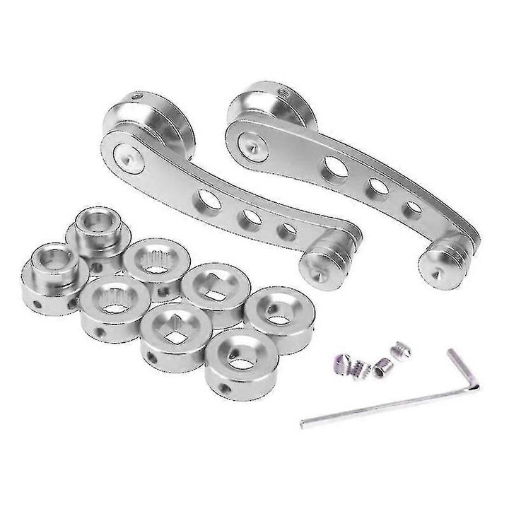 Set 2 manete feronerie fereastra din aluminiu, argintiu, 11x3cm