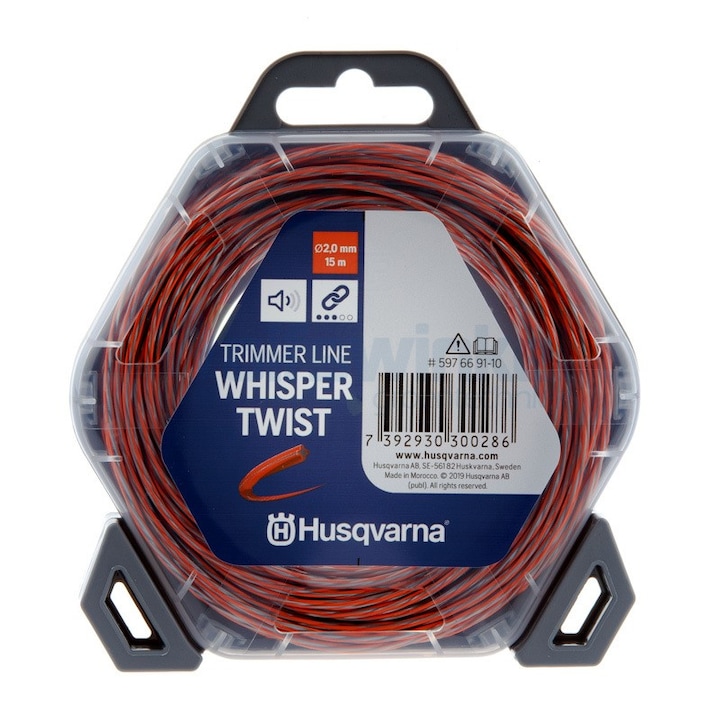 Fir motocoasa Husqvarna 2.0 mm x 15 m Whisper Twist, Profesional, profil rasucit