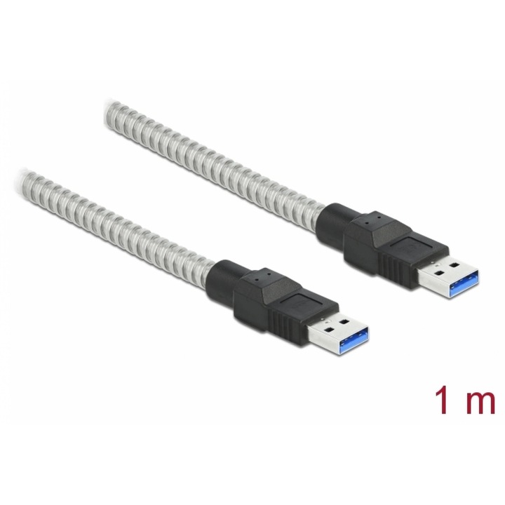 Кабел USB 3.2-A Gen 1 към USB-A T-T метална изолация 1м, Delock 86775