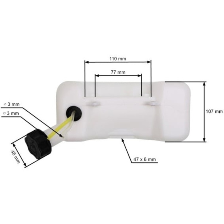 Rezervor benzina motocoasa (gat intors)