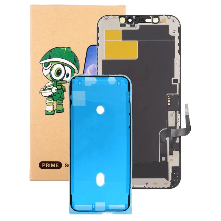 Kijelző Apple iPhone 12 Pro, TRADEBIT, OLED, 6.10", fekete, komplett készlet