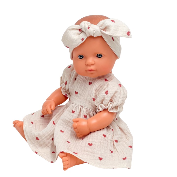 Miniland Baba Európai Kislány 32cm + Ruha szett