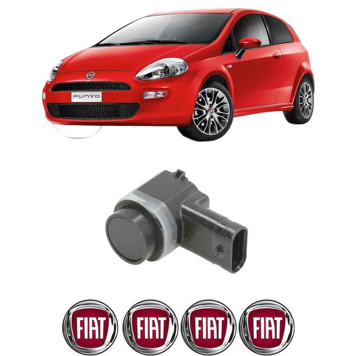 Senzor parcare FIAT PUNTO EVO Hatchback Van (199_) din 2009-2012, pentru bara Fata, 4 Stickere auto FIAT