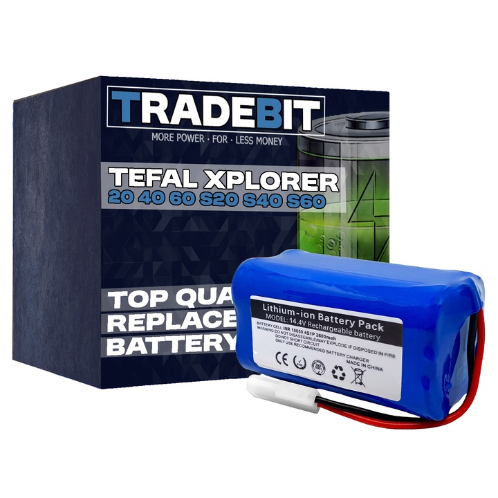 Baterie acumulator pentru aspirator Tefal Xplorer Serie 20 40 60, 14,4V, 2600mAh, Li-Ion