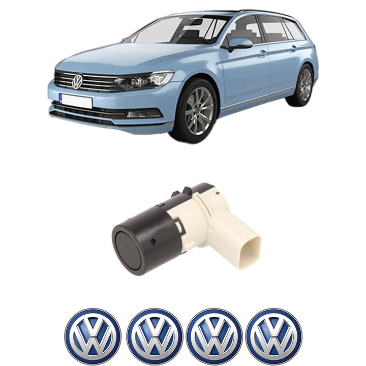 Senzor parcare Volkswagen PASSAT B8 Variant (3G5, CB5) din 2014-2024, pentru bara Spate, 4 Stickere auto Volkswagen