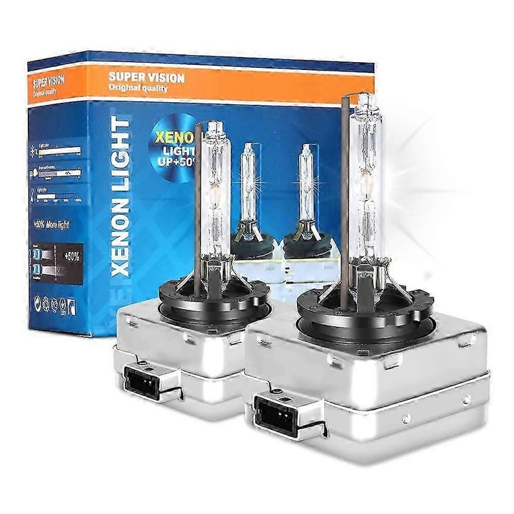 Комплект 2 крушки ксенон HID D3S/D3R 35W 6000K, 3200 лумена, лесен монтаж