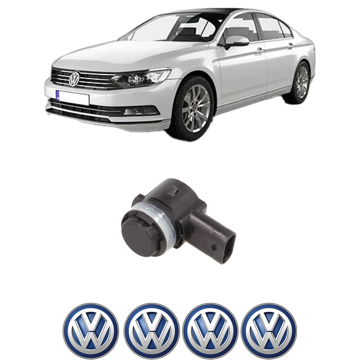 Senzor parcare Volkswagen PASSAT B8 (3G2, CB2) din 2014-2024, pentru bara Fata Spate, 4 Stickere auto Volkswagen
