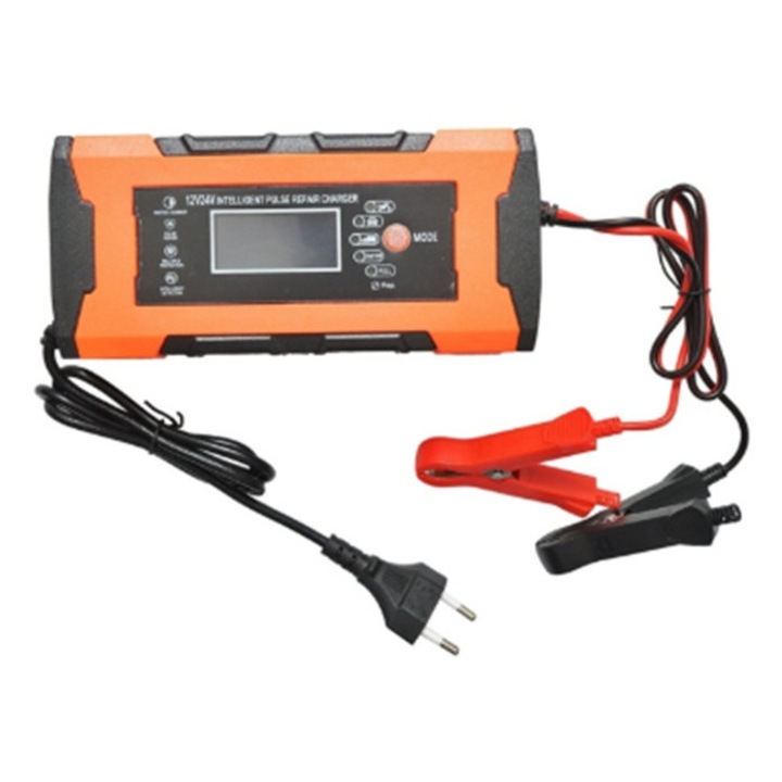 Redresor, incarcator digital baterie 12V 10A/24V 5A plumb acid, functie inteligenta reparare impuls