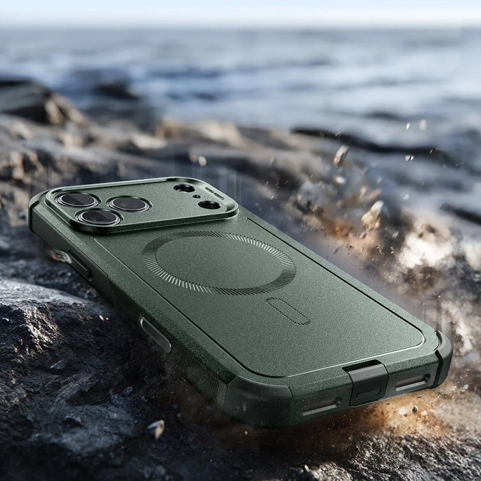 Husa pentru iPhone 17 Pro, Magsafe, ESR Cyber Halolock, Verde