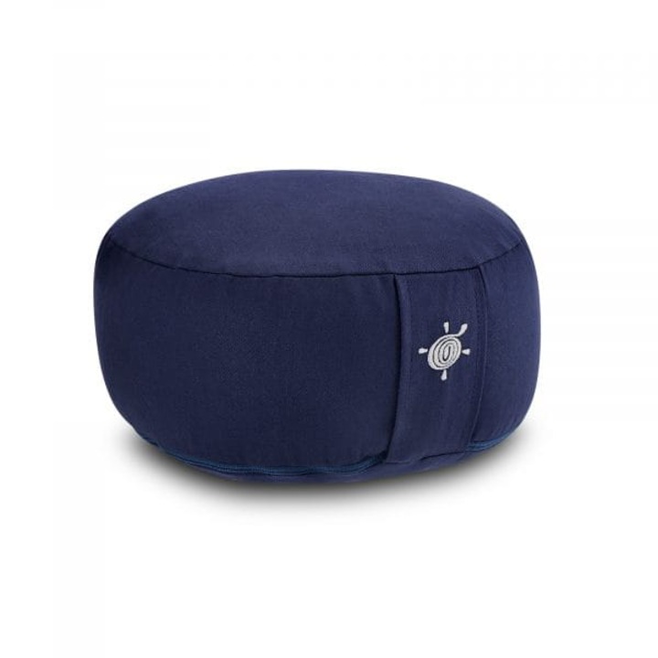 Perna de meditatie Kurma, albastru inchis, 30x15cm, umplutura naturala din coji de hrisca