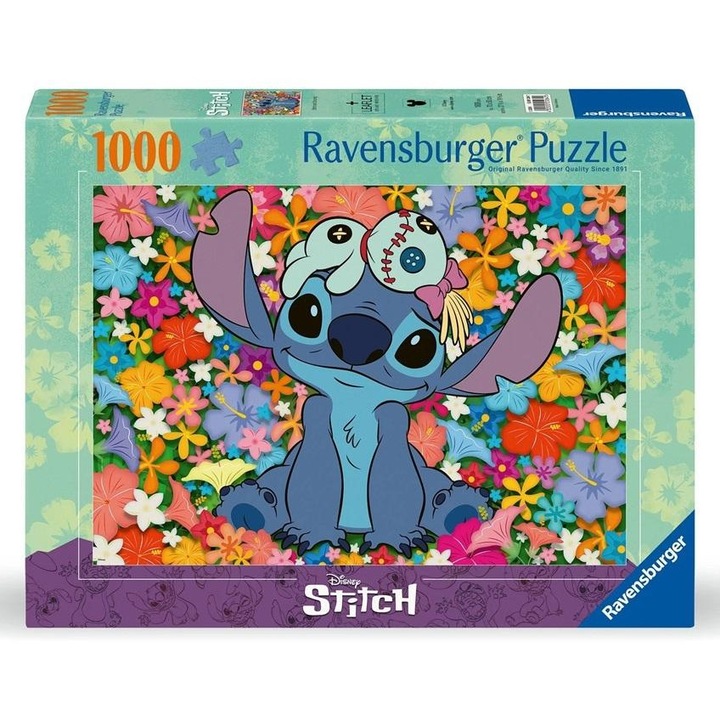 Puzzle 1000 Ravensburger, Stitch, 1000 darabos