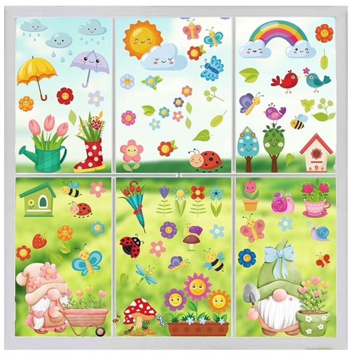 Set stickere decorative pentru feronerie, 9 foi, multicolor, 30x20cm