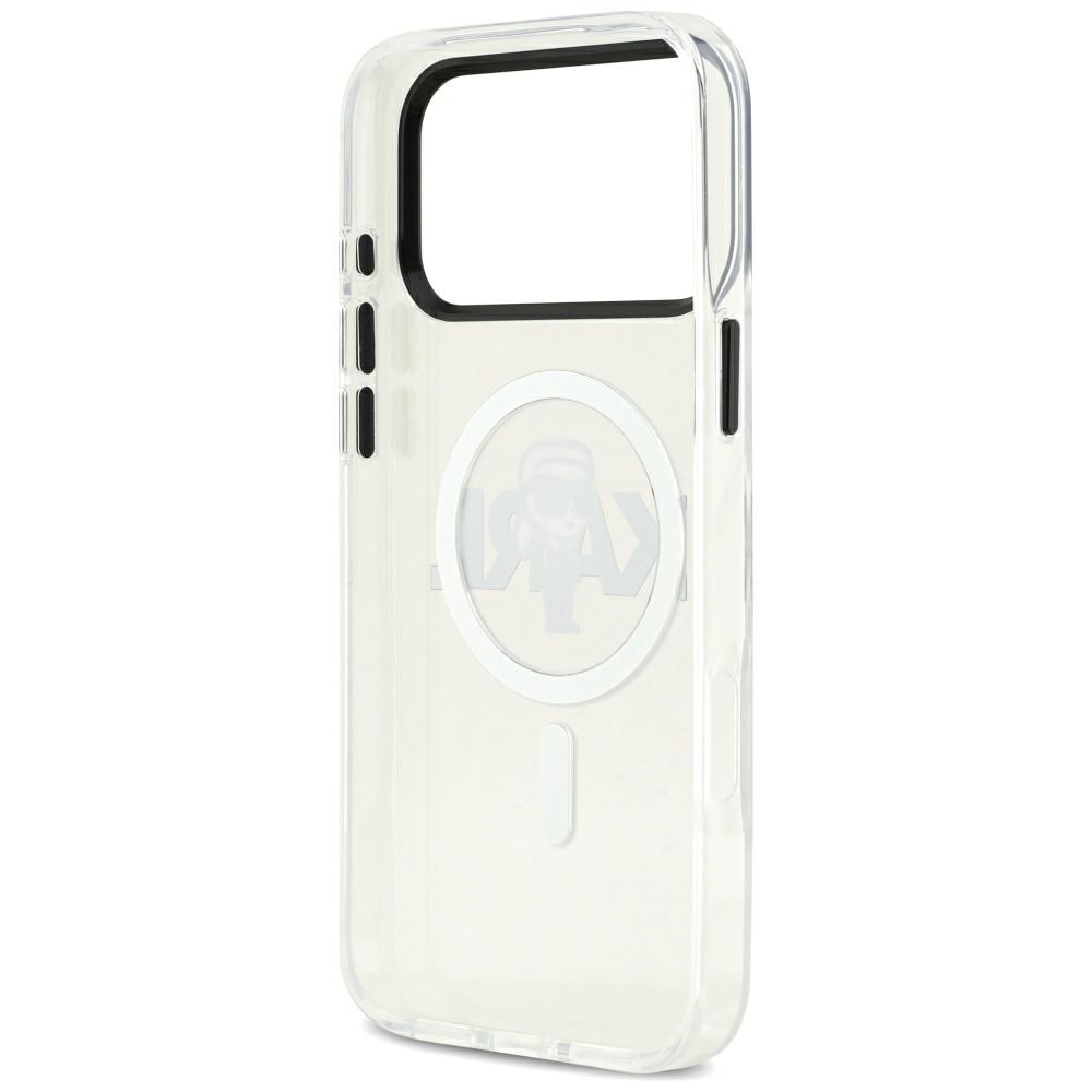 Carcasa Lagerfeld IML Karl Sketch Logo cu MagSafe compatibila cu iPhone 17 Pro Max, Transparent