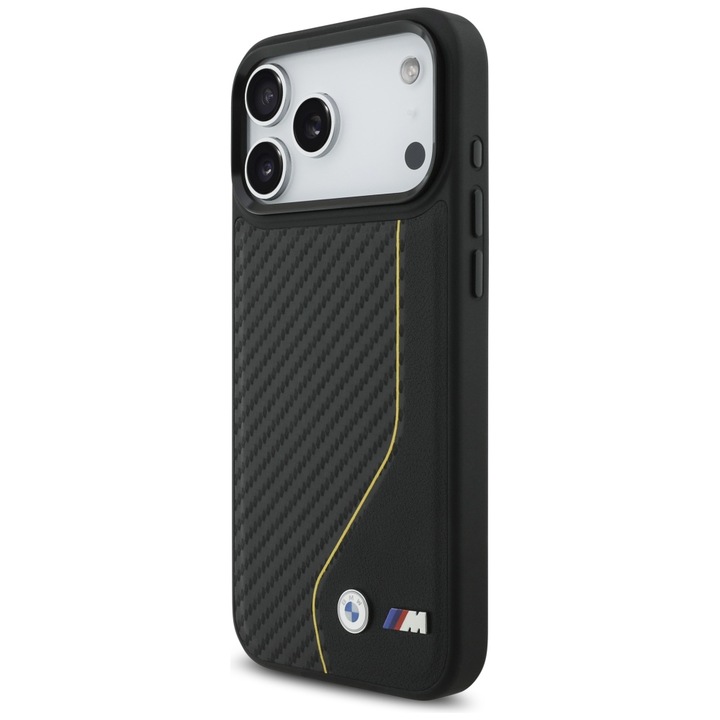 BMW M Carbon Line & Logo MagSafe tok iPhone 17 Pro Max készülékhez, sárga
