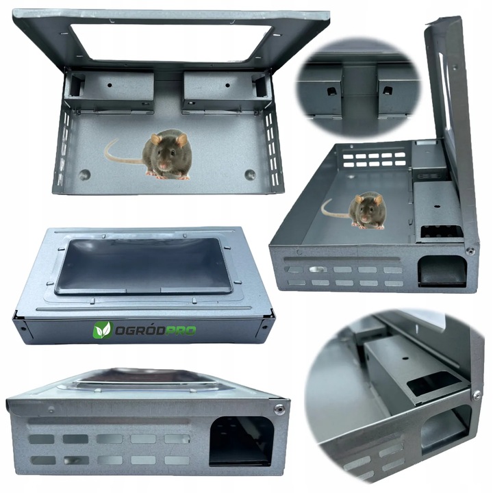 Capcana pentru soareci si sobolani, Ogrodpro, metalica, 26x16x4,5cm, reutilizabila