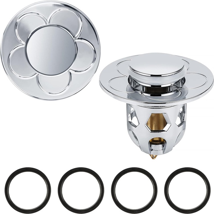 Универсален тапа за мивка, с филтър против запушване, от неръждаема стомана, стандартни размери