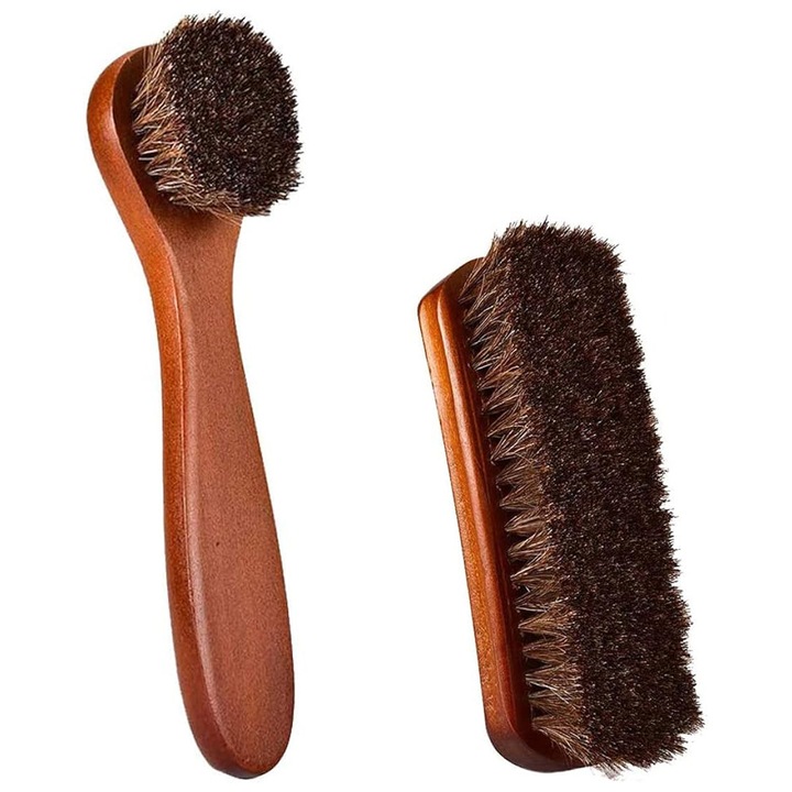 Perie pentru lustruit pantofi HERUSI par cal 20x5cm ergonomic multifunctional