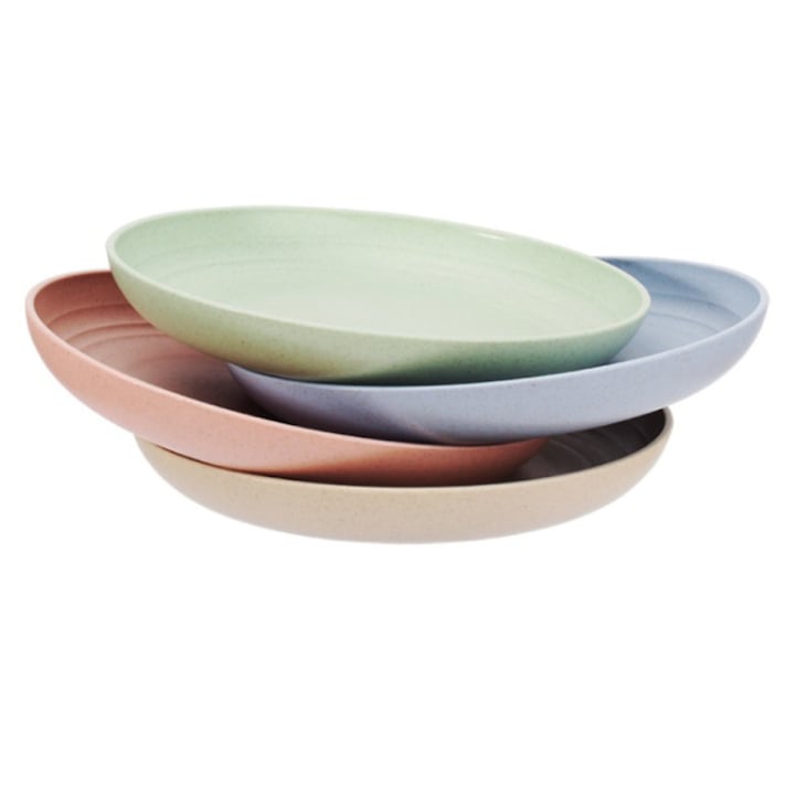 Set farfurii HERUSI 4 piese, rezistente, alb, 22x22cm