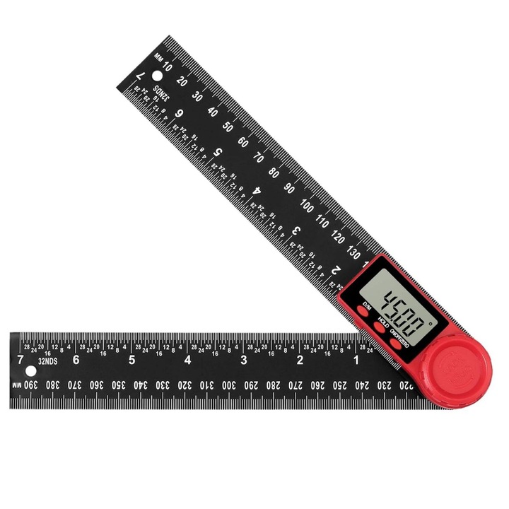 HERUSI digitális szögmérő 0-360 fokos szintezővel, ±0,5 pontosság, multifunkcionális