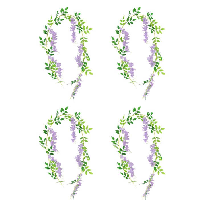 Ghirlanda flori artificiale HERUSI glicina 1,9m mov 35cm