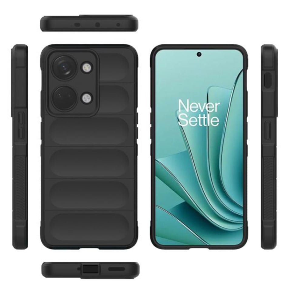 Husa pentru OnePlus Nord 3, SKYDDAR INNOVATION, Magic Shield, din Silicon Mat, set cu sticker, Negru