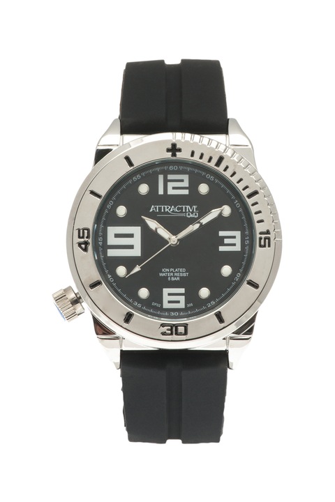 Q&Q, Szilikonszíjas karóra, Fekete