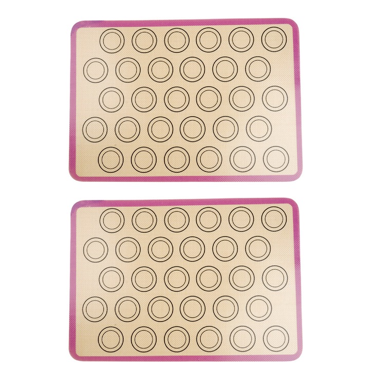 Tava copt HERUSI set 2 buc silicone fibra sticla maro rosu 42x29.5cm