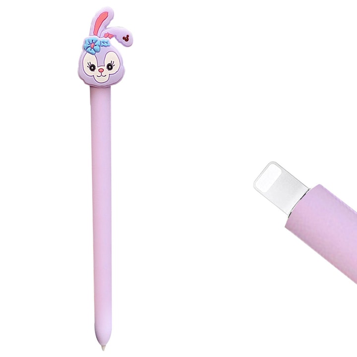 Husa pentru Apple Pencil 2, HERUSI, silicon, mov roz verde, 1 piesa
