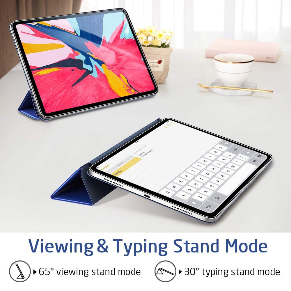 Husa pentru iPad Pro 11, atasament magnetic convenabil care accepta pereche de creion Apple si husa de incarcare cu trei orificii, husa inteligenta Auto Sleep/Wake pentru iPad Pro 11 inch