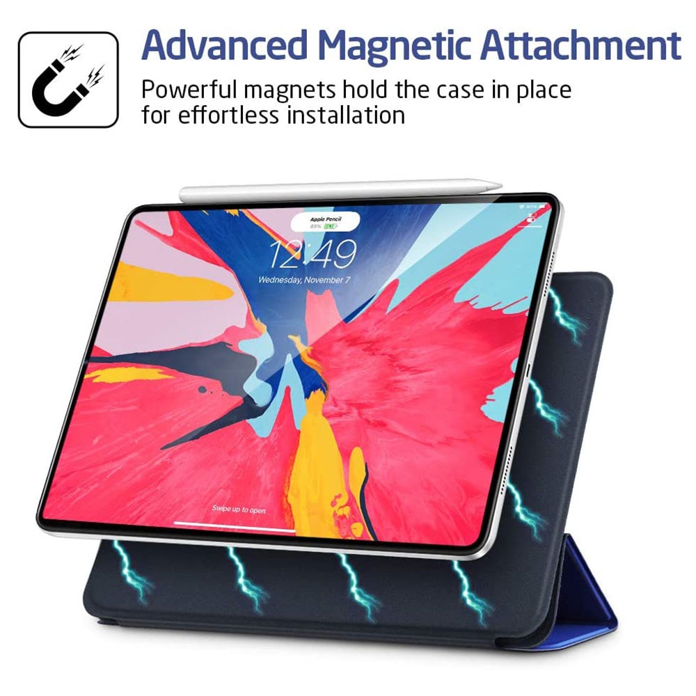 Husa pentru iPad Pro 11, atasament magnetic convenabil care accepta pereche de creion Apple si husa de incarcare cu trei orificii, husa inteligenta Auto Sleep/Wake pentru iPad Pro 11 inch