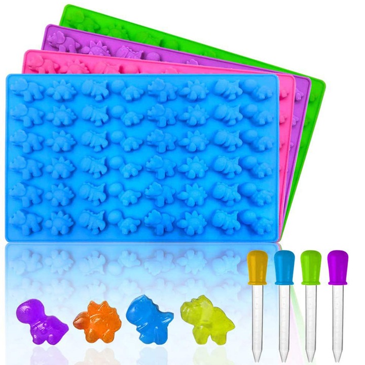Set forme silicon, HERUSI, 4 piese, multicolor, 19.3x11.9x0.8cm