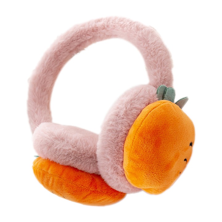 Téli fülvédő, sárgarépa mintával